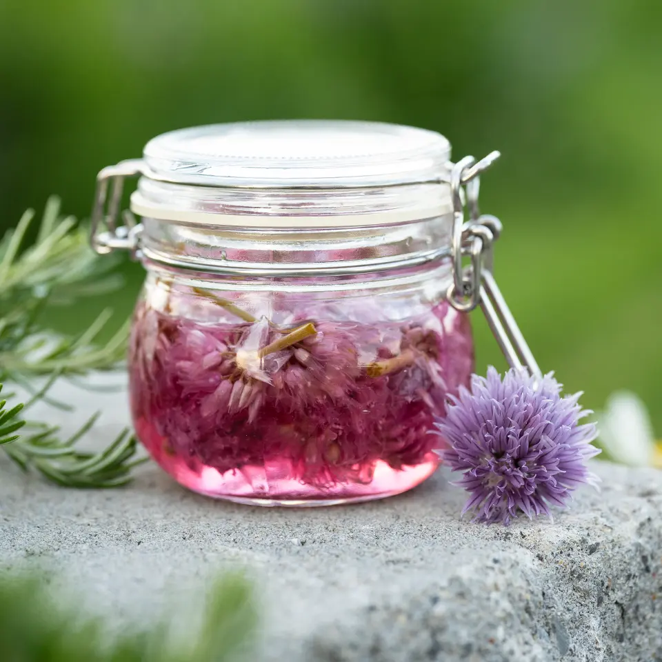 Chive flower vinegar