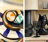 Fish pots and enamelled tableware